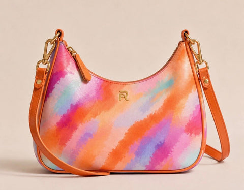 RodriguezAdams Artistic Shoulder Tie-dye  Orange Pink Bag