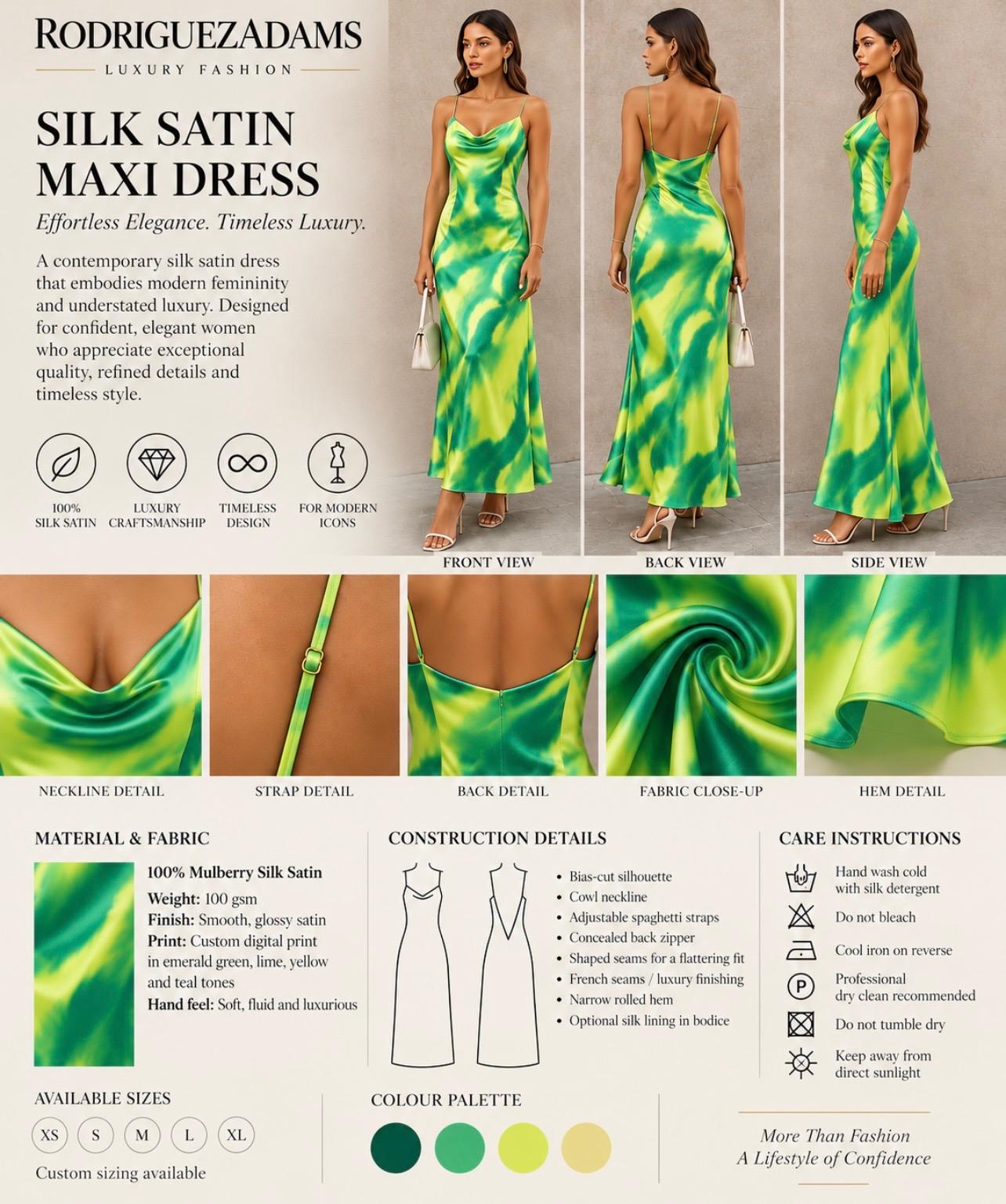 Silk Satin Maxi Dress