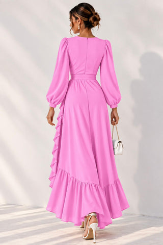 Silk Georgette Wrap Dress - Pink