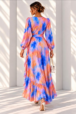 Silk Georgette Wrap Dress - Flora Pink
